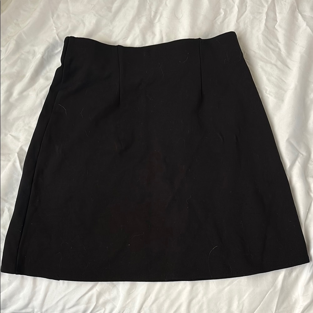 Simple Black Women's Skirt with Slit